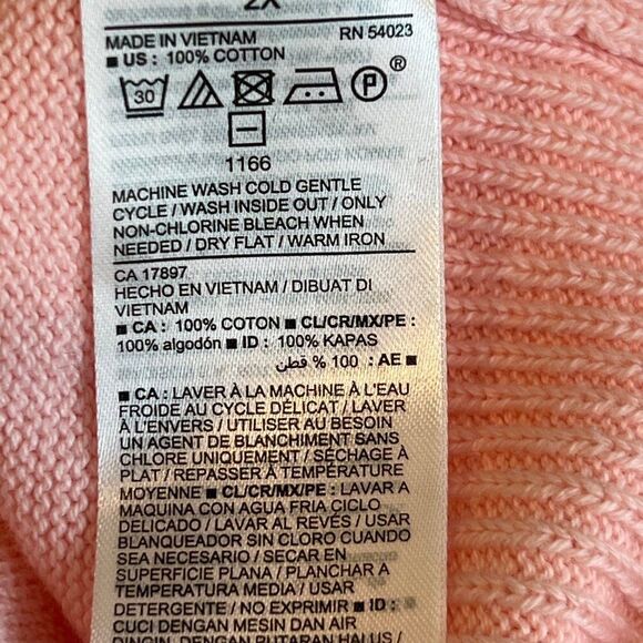 NWOT Old Navy Woman 100% Cotton Pink Soft Loose Fit Mockneck Sweater, 2X - Picture 7 of 7
